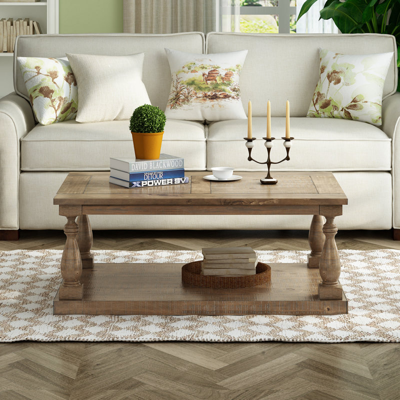 Brhianna Solid Wood Elegant Coffee Table, Walnut