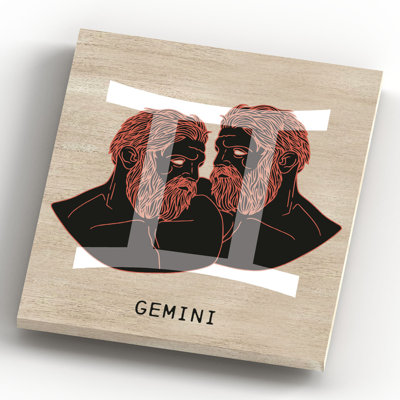 Kana Zodiac Gemini - Print on Wood