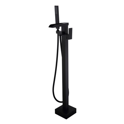 Floor Mounted Tub Faucet High Flow Freestanding Tub Filler Faucet with Handheld Shower Head