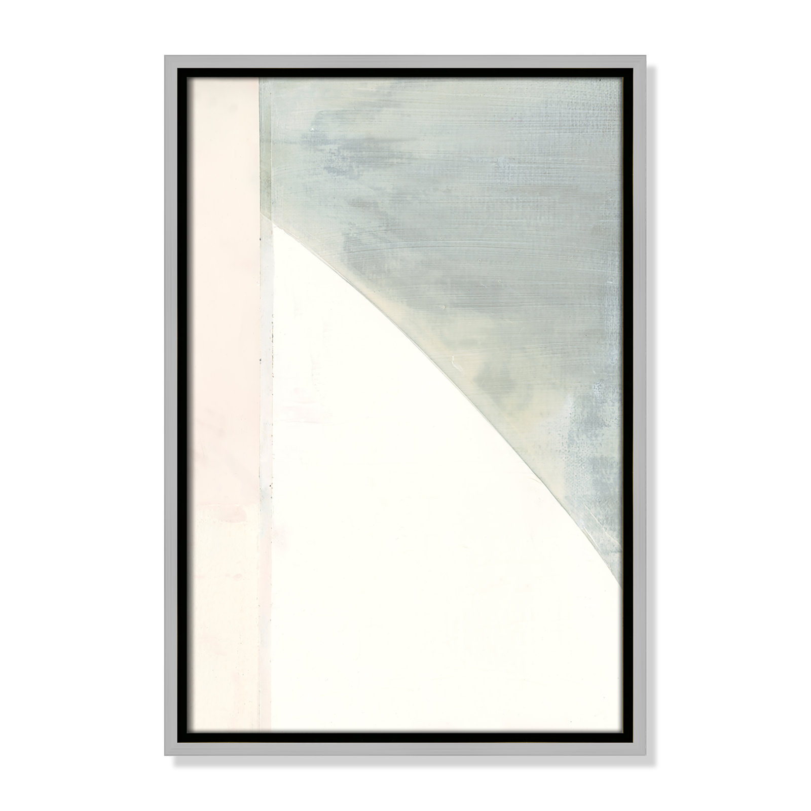 Alexandria "In Neutral I" Painting by Cartissi, 19.5" H x 13.5" W x 2" D, Silver Framed Canvas