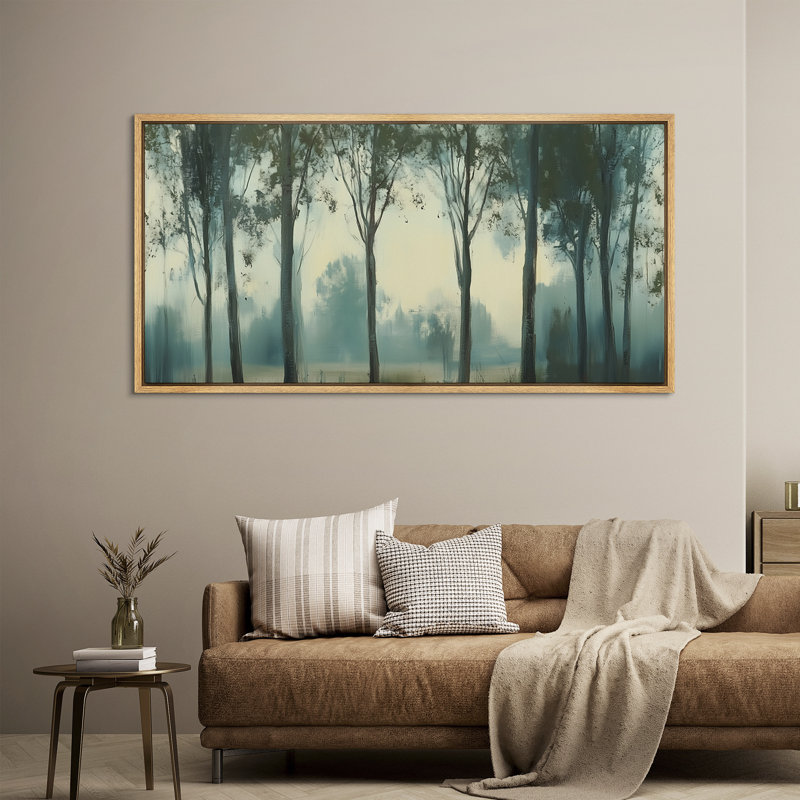 «Abstract Forest Trees», impression sur toile encadrée surdimensionnée, H 30 po x l 60 po, Naturel