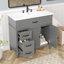 Meuble-lavabo rétro 36 po avec lavabo en céramique et tiroirs à fermeture en douceur-1134636016