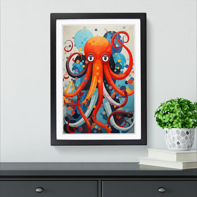 Octopus Constructivism - Single Picture Frame Print on Wood