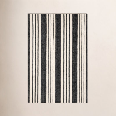 Birmingham Black Hand-Woven Outdoor Rug