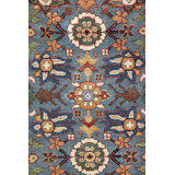 Mina Khani Wool Oriental Area Rug in Blue/Brown/Green