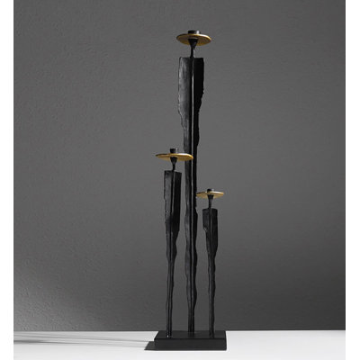 Modern Tall Three Figure Candelabra Art Ornament For Home Display