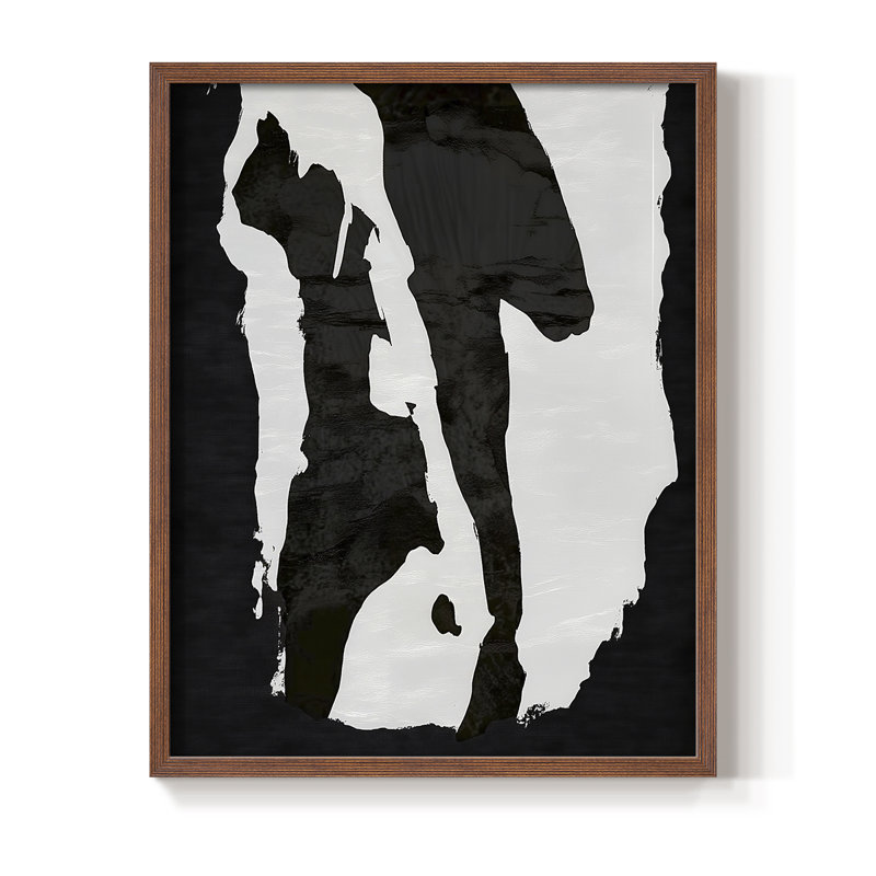 Abstrait, encadré, prêt à accrocher, Brun, H 10 po x l 8 po