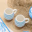 Ensemble de 4 tasses en grès Dockside Blue - bleu, 20 oz, d'inspiration côtière, résistant aux éclats. Parfait pour savourer du café, du thé, du chocolat chaud ou votre boisson chaude préférée.