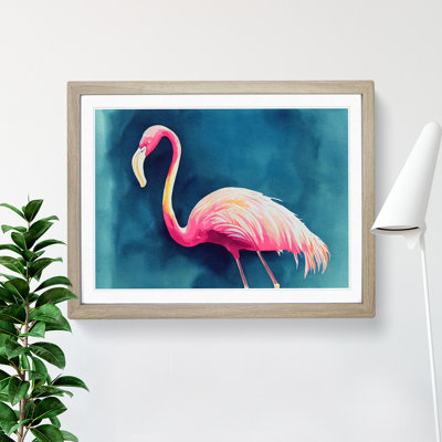 Flamingo In Watercolour - Single Picture Frame Painting