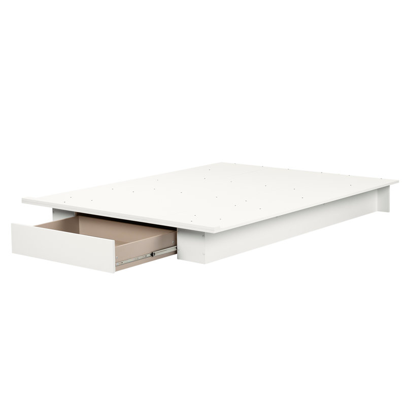 Lensky Queen Storage Platform Bed, White