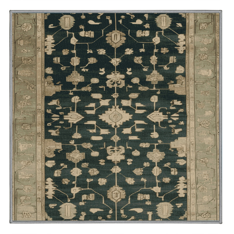 Machine Washable Overdyed Brown Area Rug, Square 5'