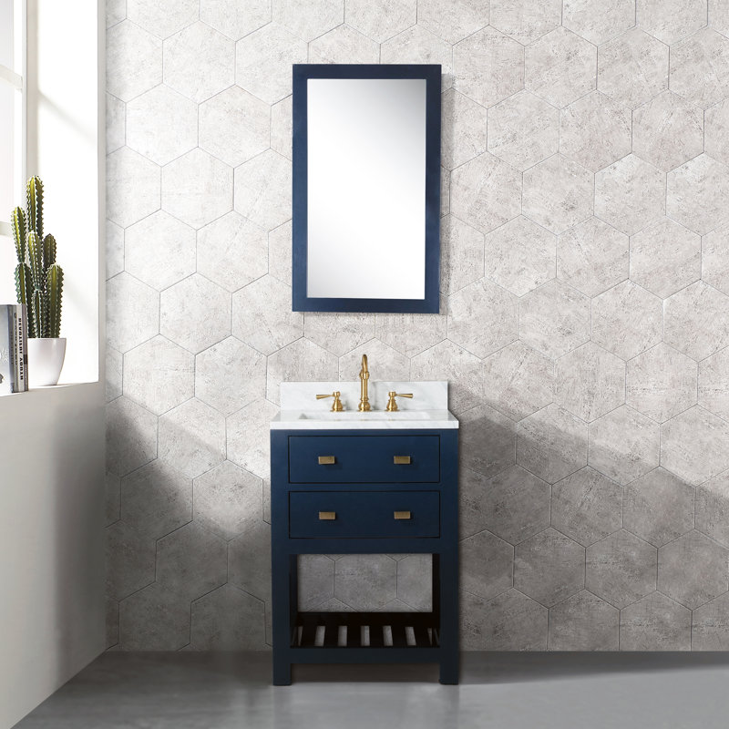 Doucette 24'' Single Bathroom Vanity with Stone Top, No