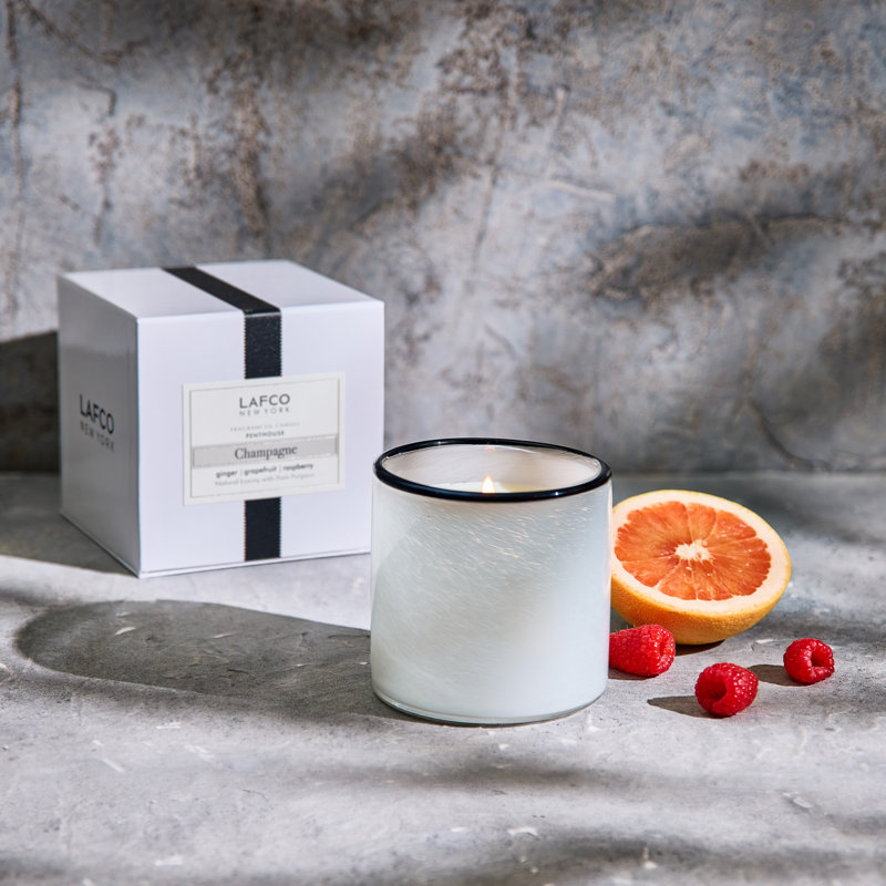House & Home Champagne Scented Jar Candle, 4" H x 4" W x 4" D