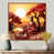 Toile avec cadre flottant brun