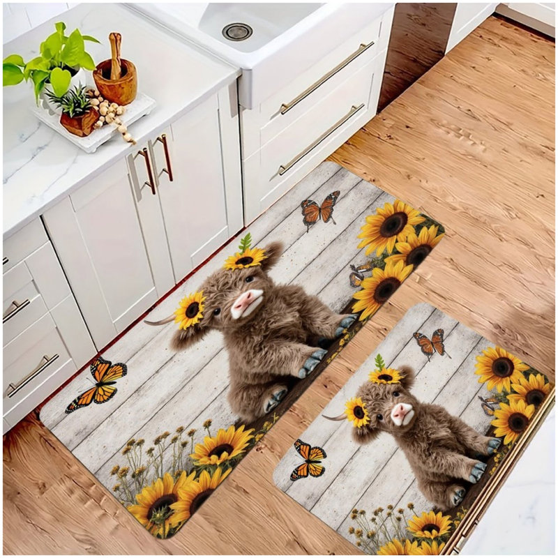 Ensemble de 2 tapis de cuisine Highland Cow