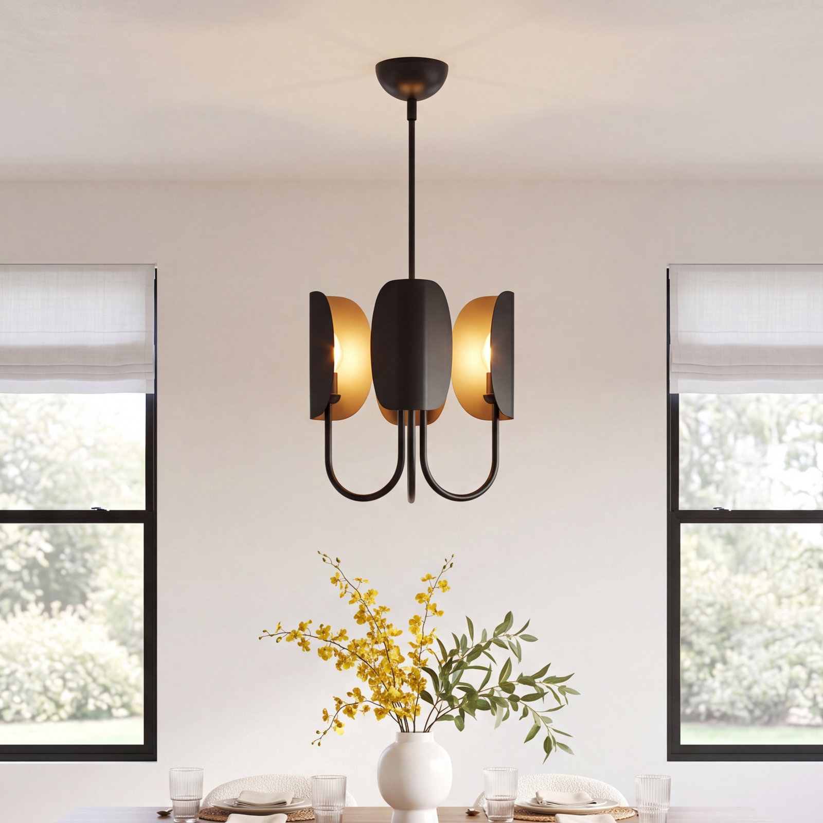 Calline 3 - Light Chandelier, Matte Black