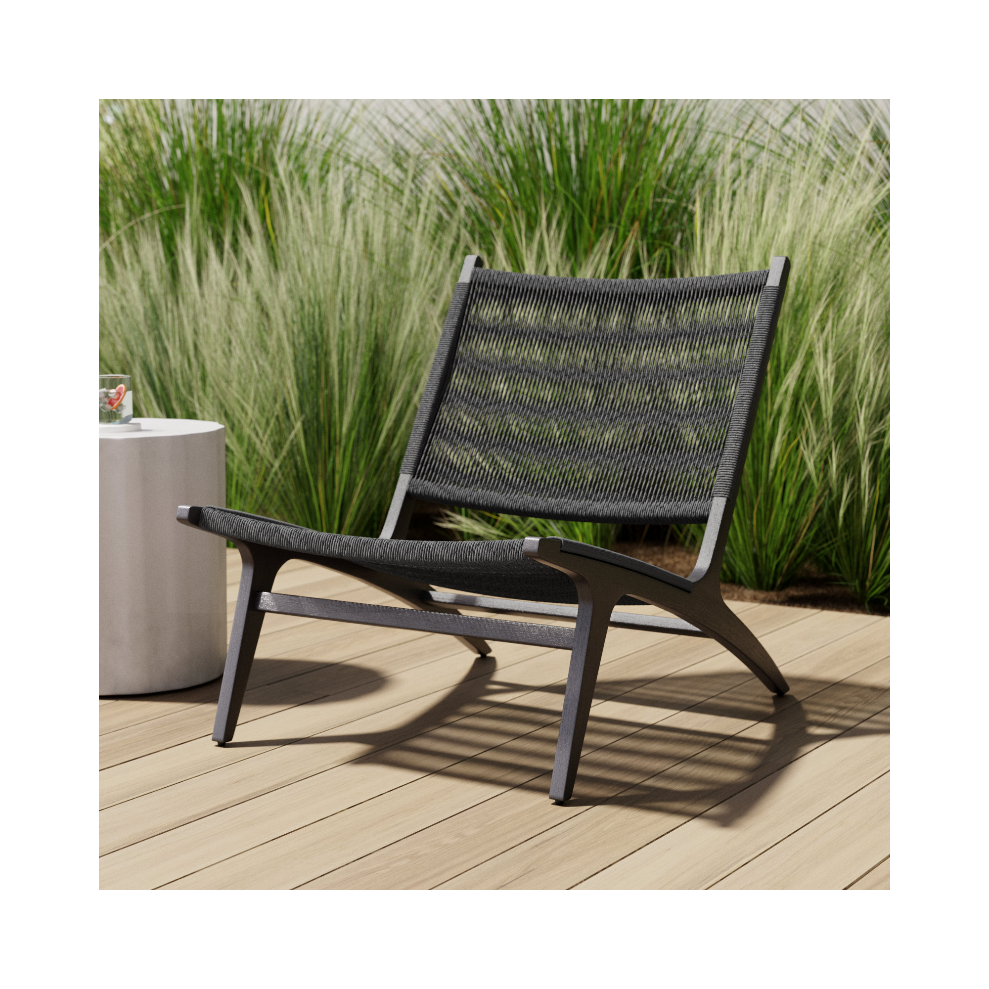 Rockaway Outdoor Lounge Chair, Dark Gray