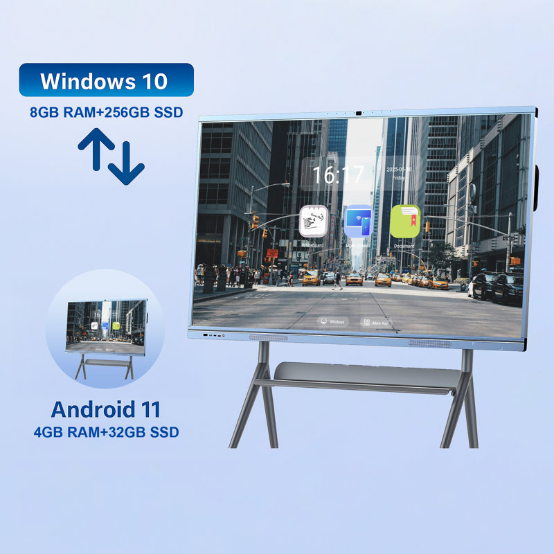 JYXCN 4K Smart Board interactif, écran tactile tout-en-un avec double système et partage de nuage Idéal pour les présentations en classe, au bureau et éducatives?