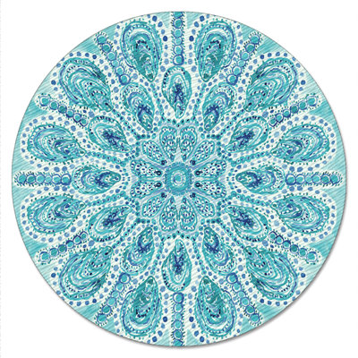 Schaible Ocean Fantasy 13" Round Glass Lazy Susan Turntable