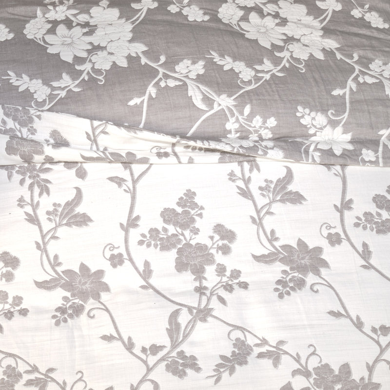Mika Duvet Set - Dove, King Duvet Cover + 2 King Shams + 3 Euro Shams