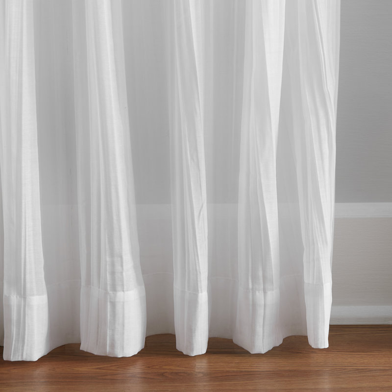 Panneau de rideau simple semi-transparent à passants Mercuri, Blanc, l 52 po x L 84 po