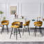 Ensemble de 2 tabourets de bar en chenille jaune avec pieds en fer noir, tabourets de comptoir modernes pour bar à domicile-2075058188