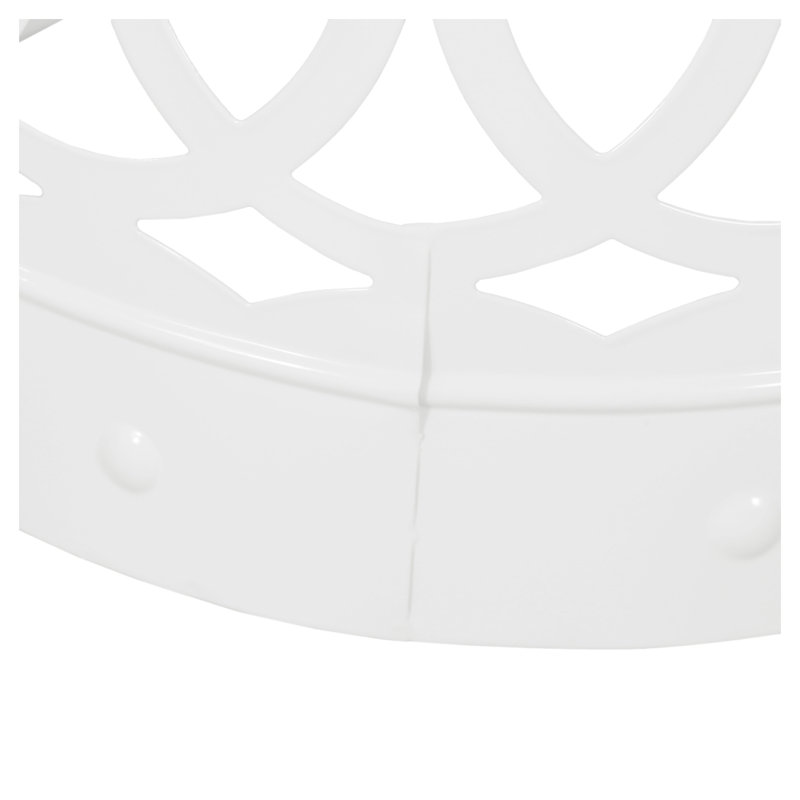 Round Iron Outdoor Side Table , 13.75 " W 13.75 " D, White