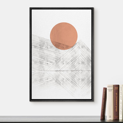 " Spray Paint Grid Over Orange Sphere " Graphic Art Print