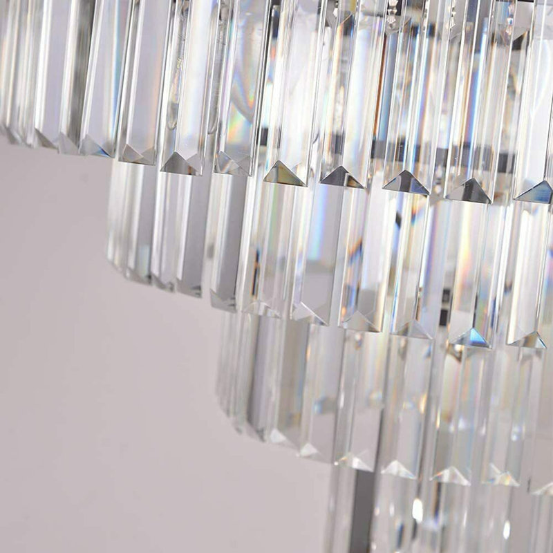 9 - Light Iron Dimmable Tiered Chandelier