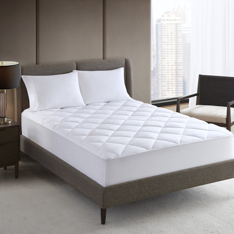 White Chartier Brushed Full XL Mattress Pad, Full XL