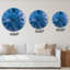 Horloge murale moderne marbrée bleue avec paillettes dorées-1901590098