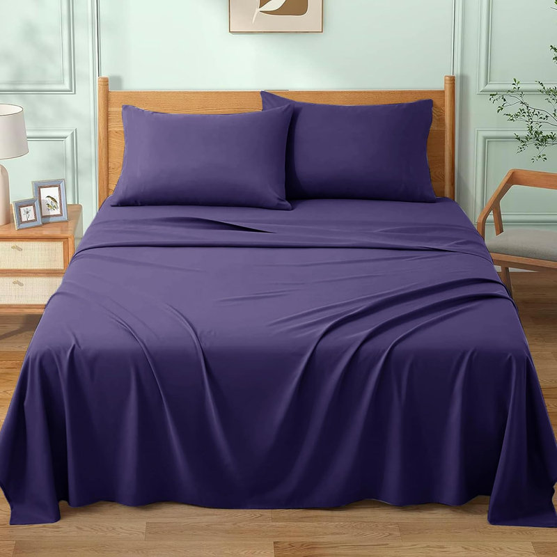 My Home Store-Cotton Flat Sheet-Soft and Breathble flat sheet-Summer sale, Double (230 x 255 cm), Navy