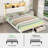 Bed Frame with Bookcase Storage Headboard and 2 Drawers Upholstered Tufted Wingback Beds-766630503-766630502