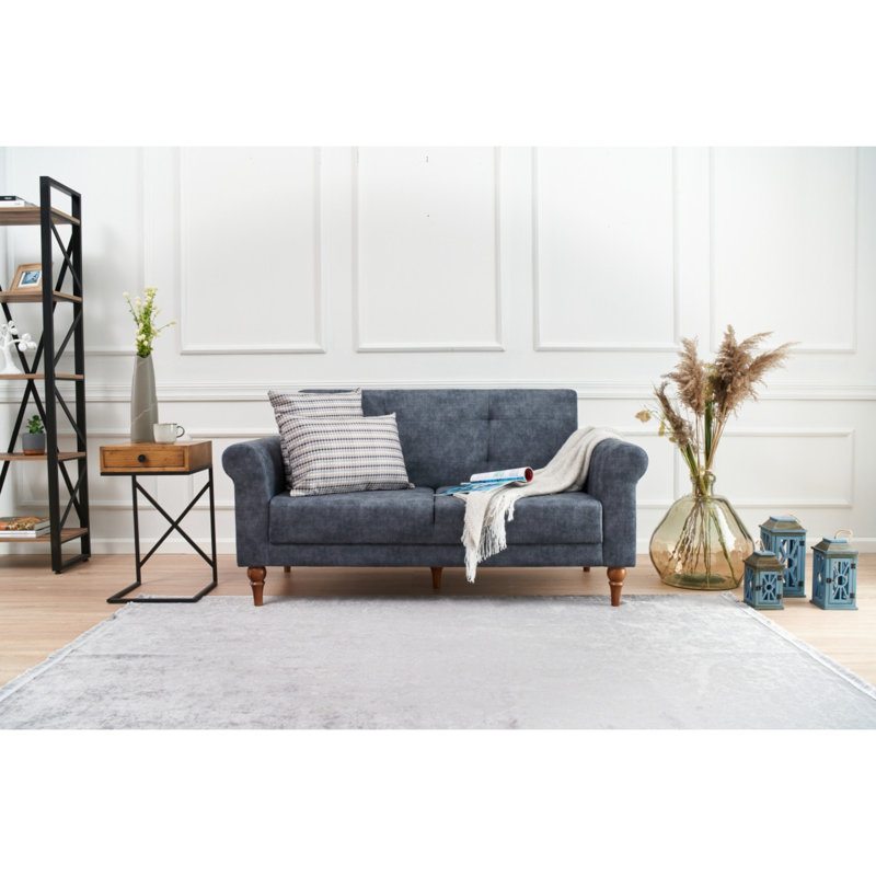 Canapé-lit rembourré 63 po Jacey, 100 % polyester anthracite