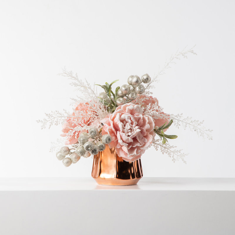 Polyether Polyurethane (PU) Peony Arrangement in Pot
