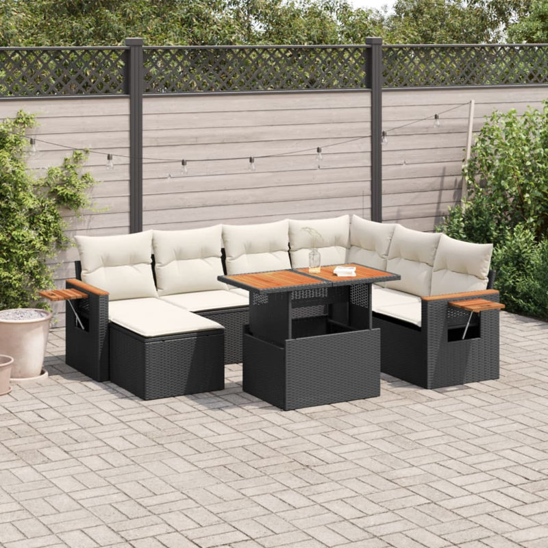 Ensemble de canapé de jardin Vidaxl, Noir