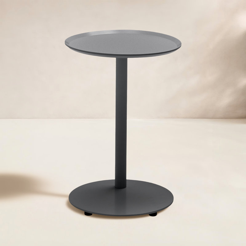 Terra Outdoor Circular Side Table, Charcoal