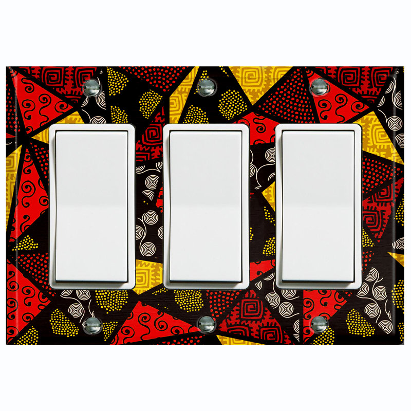 Patterned 3 - Gang Toggle Light Switch Standard Wall Plate