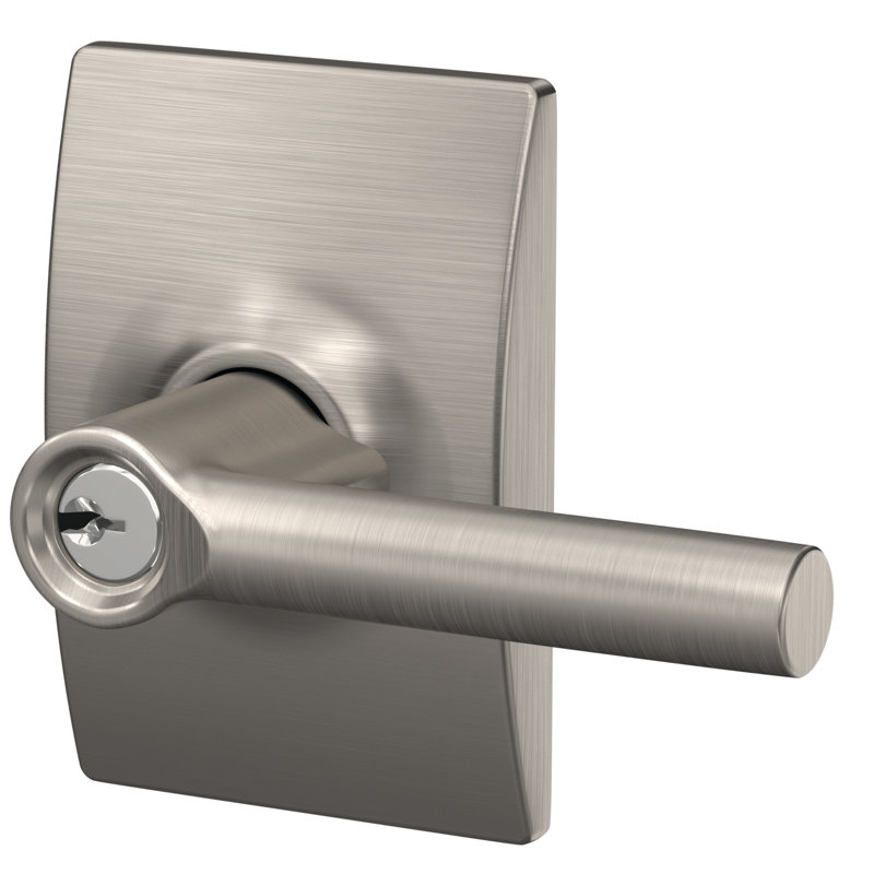 Broadway Keyed (Entry) Door Lever, Satin Nickel, Keyed Different