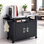 42" x 20" Outdoor Kitchen Island Cart with Storage, Stainless Steel BBQ Prep Table for Grill & Pizza Oven
