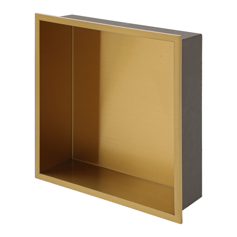 Niche de salle de bain en acier inoxydable, Or brossé, H 12 po x l 12 po