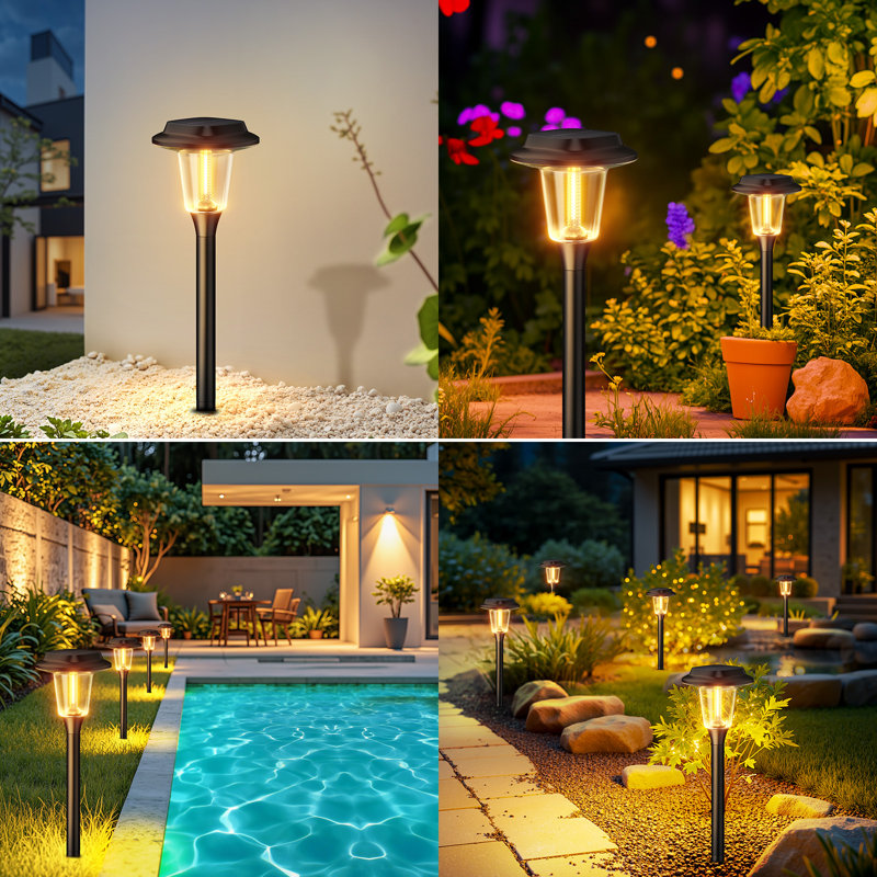 Solar Pathway Lights Outdoor, Modern Brighter Solar Powered Landscape Path Lights, Ip65 Waterproof Outdoor Solar Garden Lights For Yard Patio Driveway Walkway Lawn Sidewalk Decorative