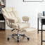 Grand et grand siège de bureau beige, capacité de 500 lb, inclinable en cuir ergonomique avec repose-pieds pour la chaise de la maison - beige ordinateur