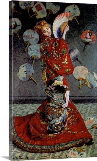 «Japanese Dress» par Claude Monet, reproduction d'art, H 24 po x l 15 po x P 1,5 po, Toile
