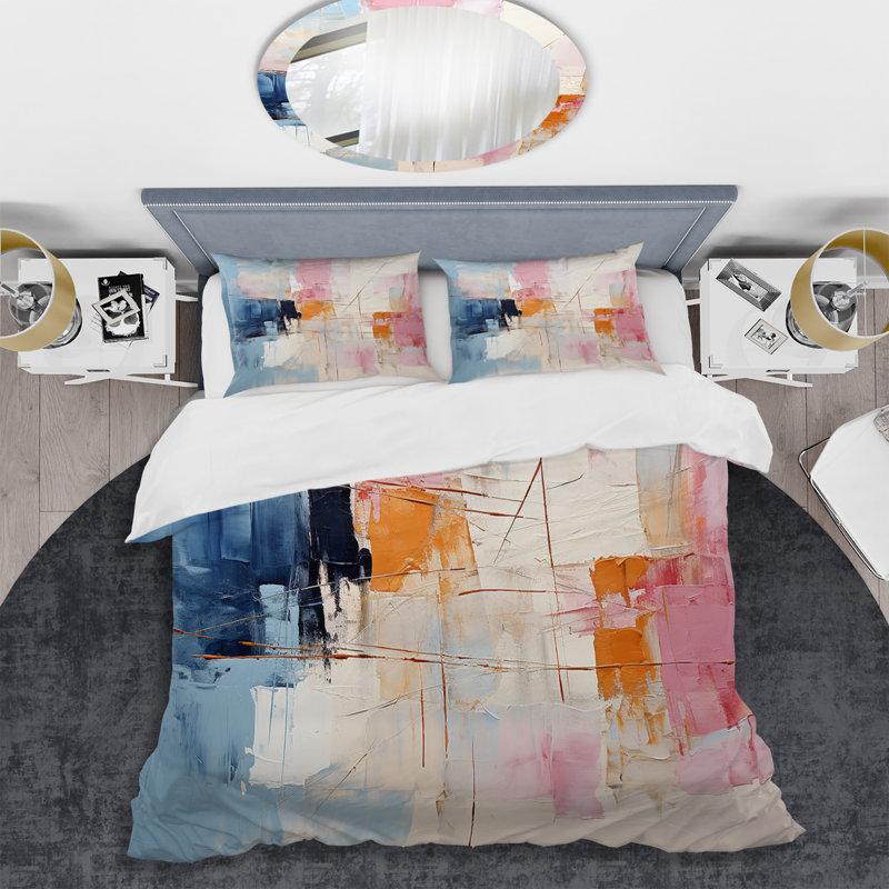 Abstract Patchwork IV BeddingMicrofiber / Polyester Duvet Cover Set, King Duvet Cover + 2 King Shams