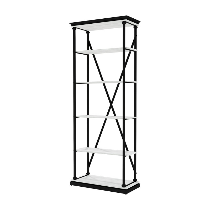 Calton Etagere Bookcase, Black/Antique White