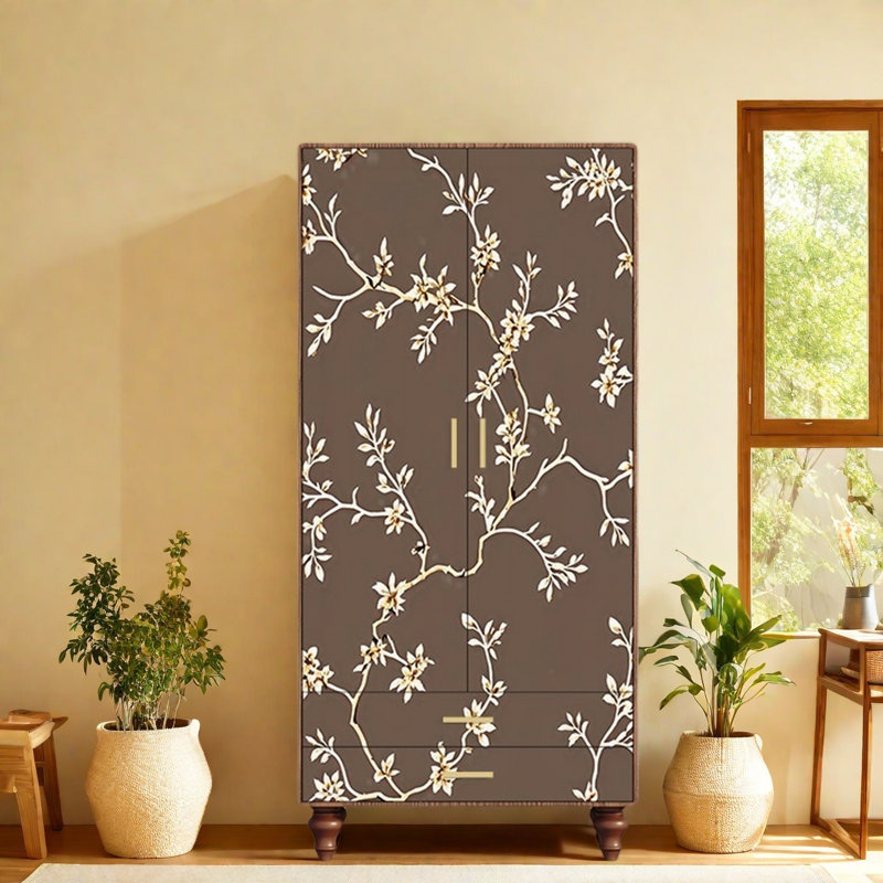 Simple And Retro Branch Wardrobe, Walnut