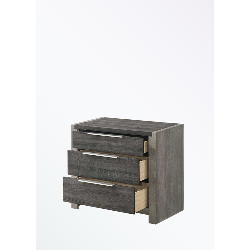 Table de chevet avec trois tiroirs