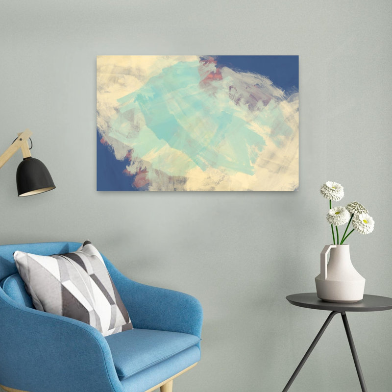 Art mural abstrait contemporain moderne abstrait minimaliste pastel, H 24 po x l 16 po