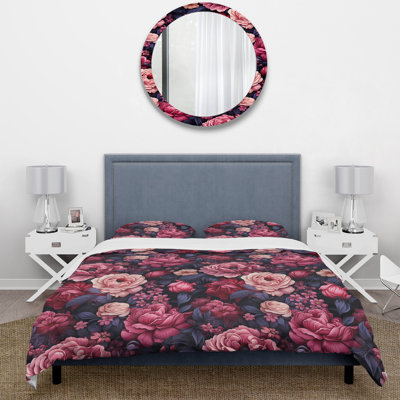 Victorian Rose Lavish Floral Pattern II Floral Duvet Cover
